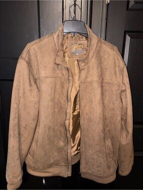 Johnny Bigg Men's Tan Suede Bomber Jacket